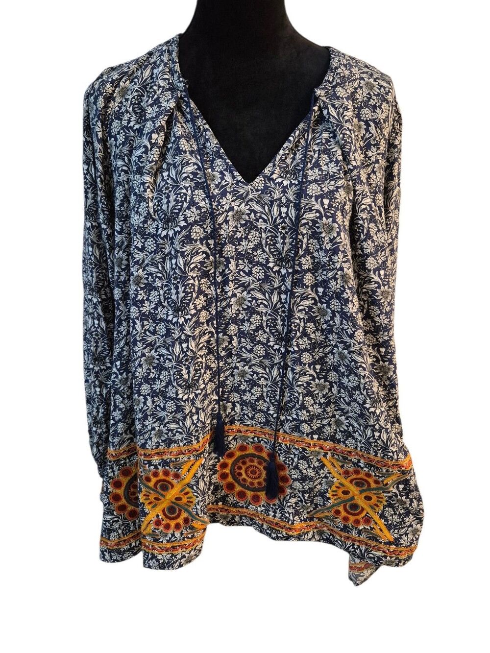 Ivy Jane S Embroidered Boho Top Tassels Festival Hippie Coachella Peasant Resort